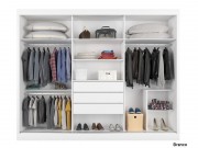 Guarda Roupa Armario Roupeiro Europa Nápoli Espelhado 03 Portas 2.19 m